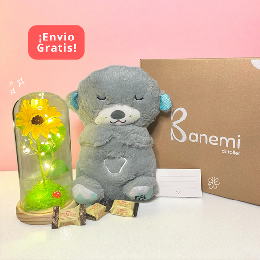 🦦💤 Nutria Serena: Cúpula iluminada + peluche que respira y calma