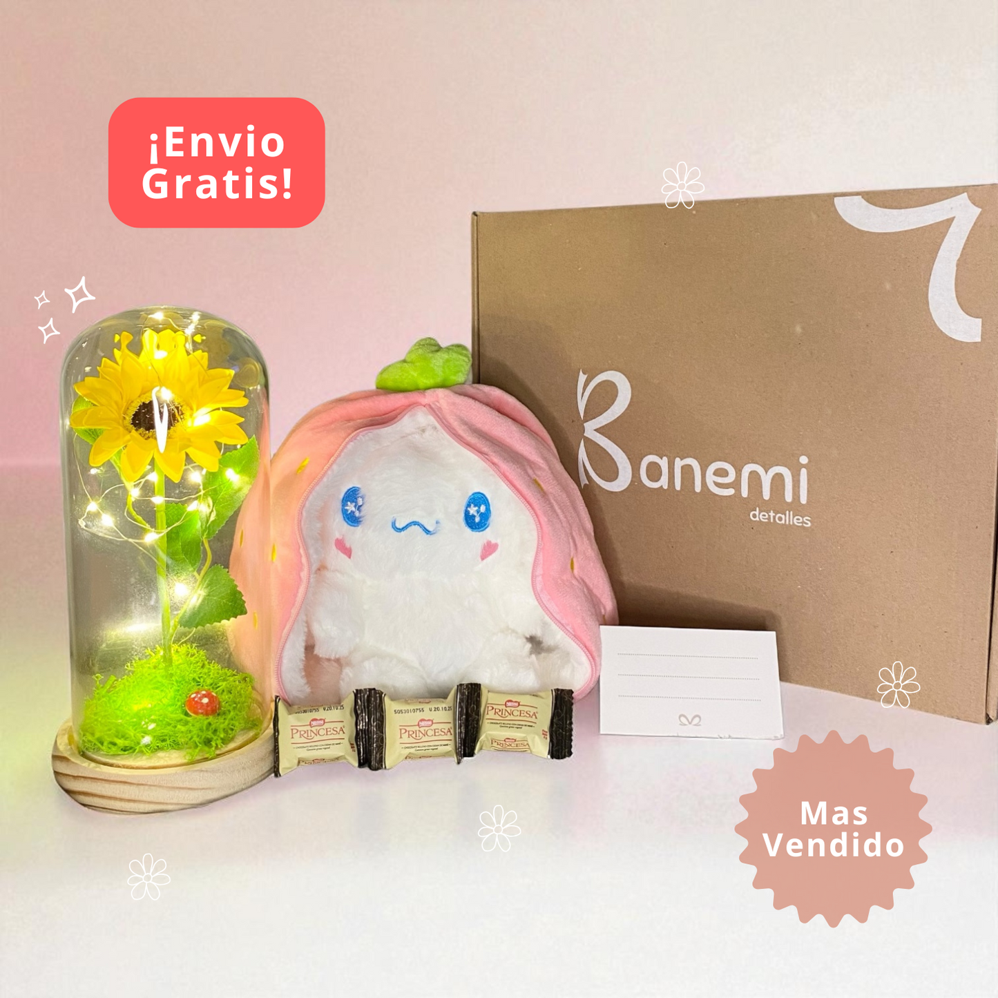 🌻🧸 Encanto Eterno: Cúpula + Peluche de tu elección
