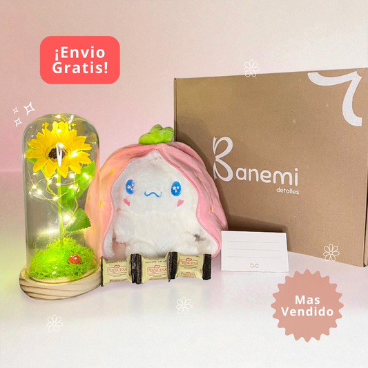 🌻🧸 Encanto Eterno: Cúpula + Peluche de tu elección