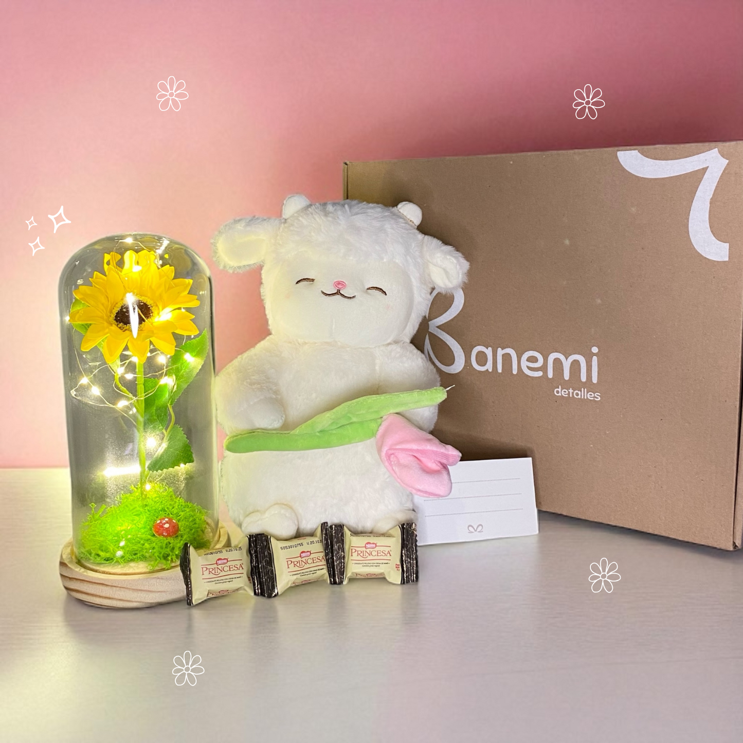 🌻🧸 Encanto Eterno: Cúpula + Peluche de tu elección