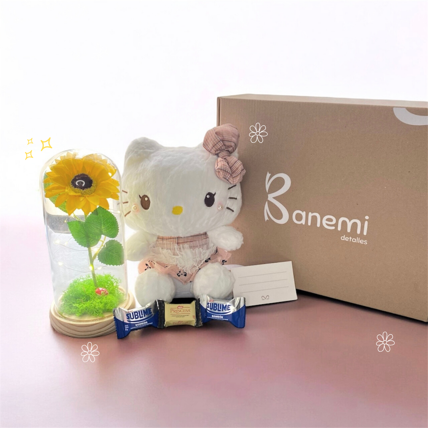 🌻🧸 Encanto Eterno: Cúpula + Peluche de tu elección