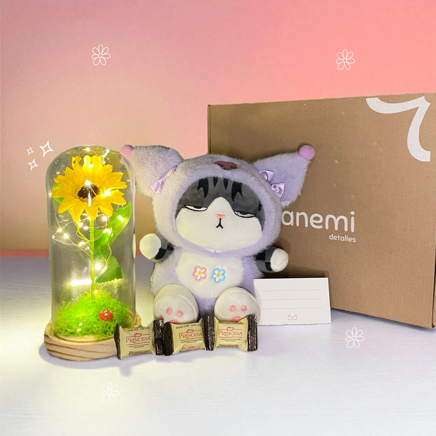 🌹🌻🧸 Encanto Eterno: Cúpula + Peluche a elegir