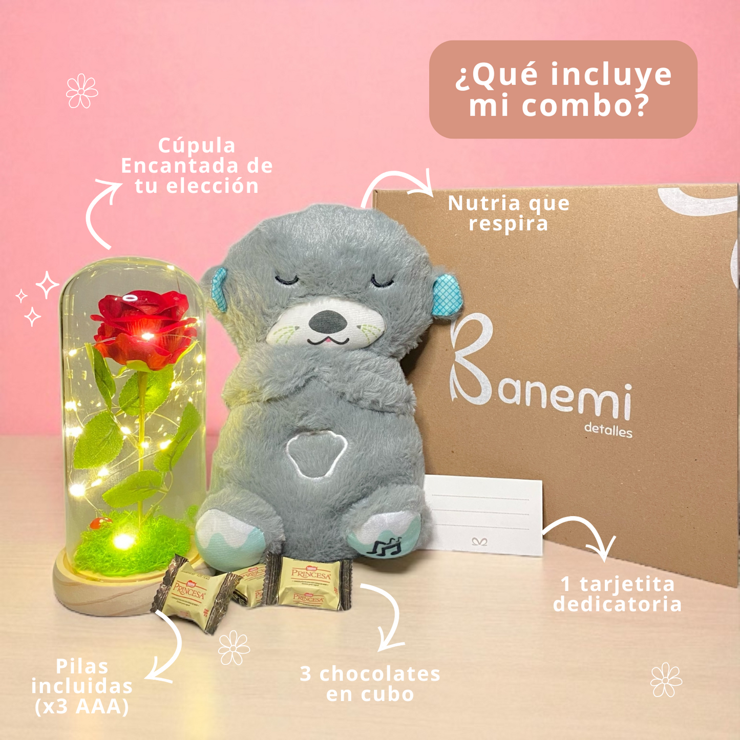 🦦💤 Nutria Serena: Cúpula iluminada + peluche que respira y calma