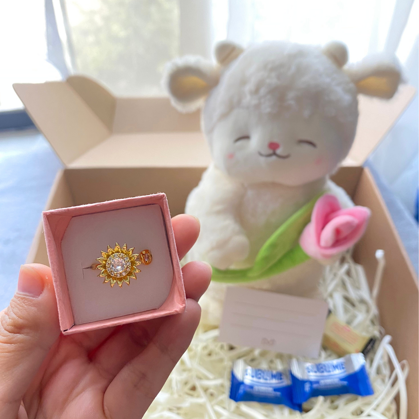 ✨💍 Brillo de Ternura: Peluche + Anillo Giratorio de tu elección