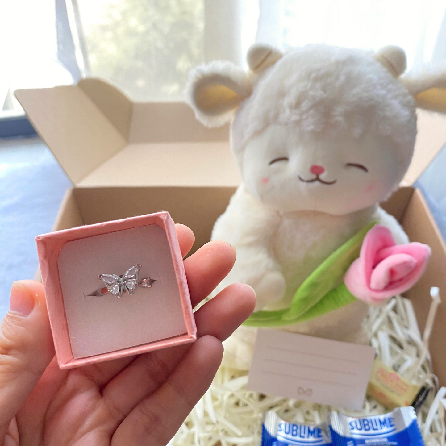 ✨💍 Brillo de Ternura: Peluche + Anillo Giratorio de tu elección
