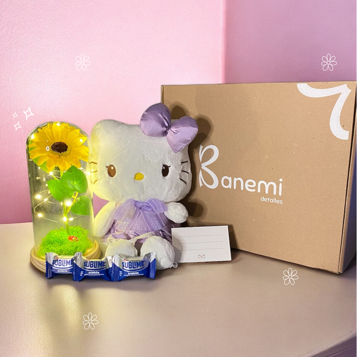 🌻🧸 Encanto Eterno: Cúpula + Peluche de tu elección