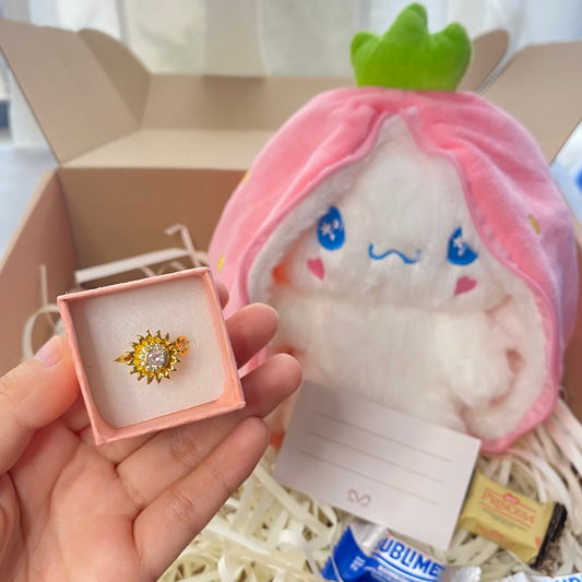 ✨💍 Brillo de Ternura: Peluche + Anillo Giratorio de tu elección