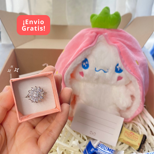✨💍 Brillo de Ternura: Peluche + Anillo Giratorio de tu elección