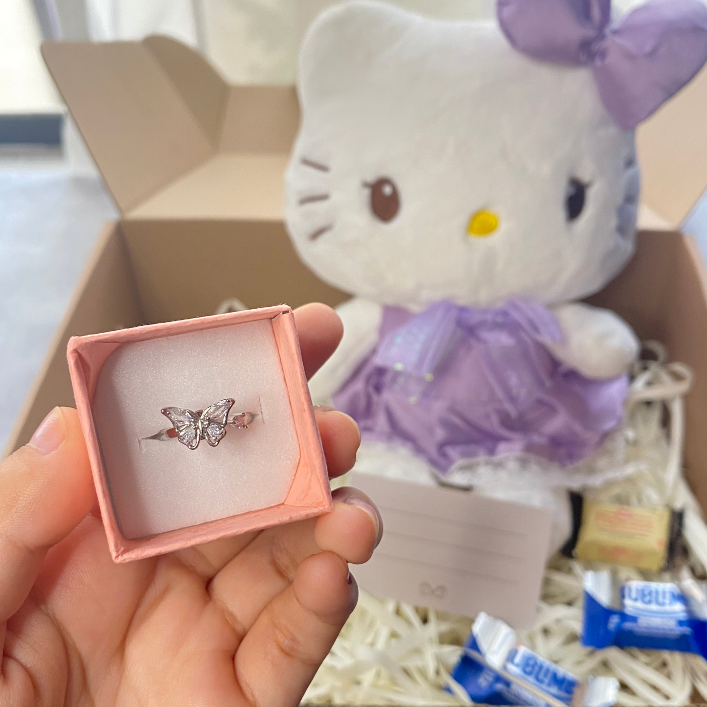 ✨💍 Brillo de Ternura: Peluche + Anillo Giratorio de tu elección